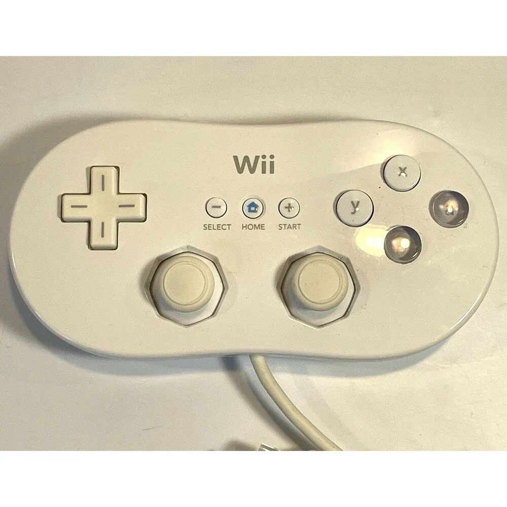 Nintendo Wii Classic Controller Gamepad White OEM RVL-005 Cleaned and Working